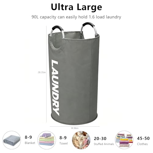 A Large 90 Liter Laundry,Grey - color: Grey