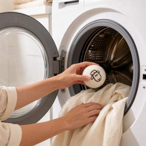 Wool Dryer Balls, New Zealand Dryer Balls Drying Balls Fabric Softener Ball for Laundry（Pack of 6) (Sheep) - color: Sheep