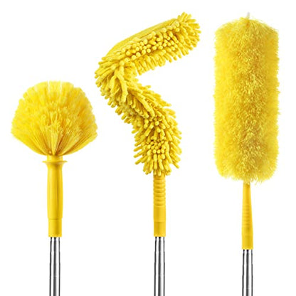 17FT Extendable Duster, 2-9 ft Extension Pole for High Ceilings