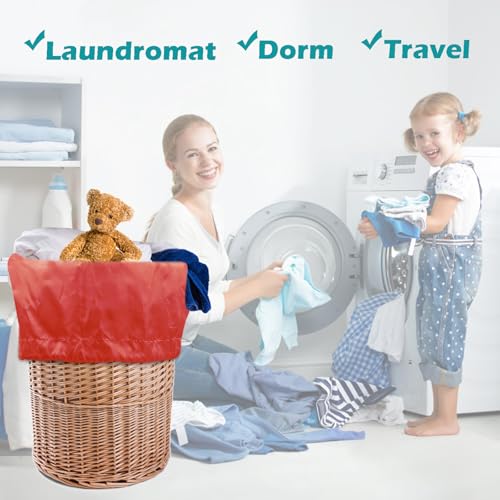 Coomee Heavy Duty Laundry Bag, 2 Pack XL Nylon Laundry Bags with Straps - color: Red, size: 41" x 28" x 1"