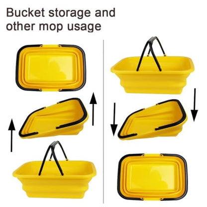 Window Cleaning Kit with 10L Collapsible Bucket - color: Yellow