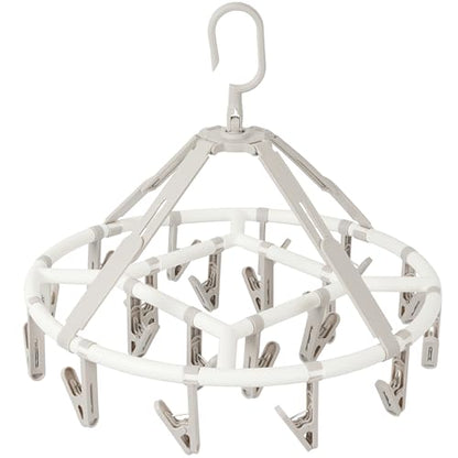 Foshine Clothes Drying Racks Foldable Clip Hangers with 20 Drying Clips - color: Light Grey-circle