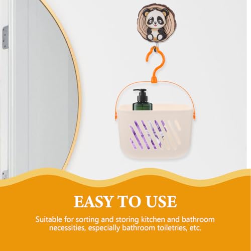 Angoily Small Shower Caddy, Plastic Hanging Basket for Shower with Hook - color: White