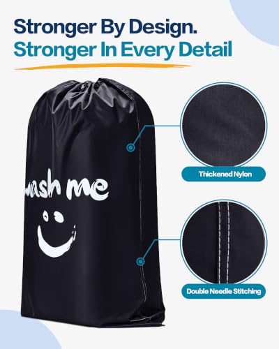 HOMEST XL Laundry Bag 28" x 40", Extra Large Dirty Clothes Organizer - color: (1 Pack - Wash Me) Black