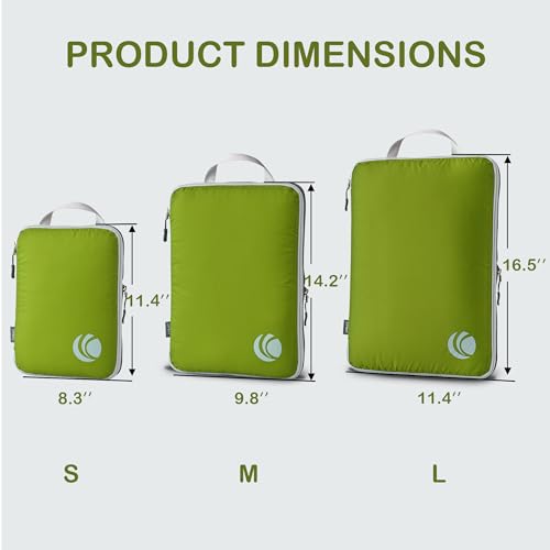 Cipway Compression Packing Cubes (3 Piece,Green) - color: Green, size: 3PCS