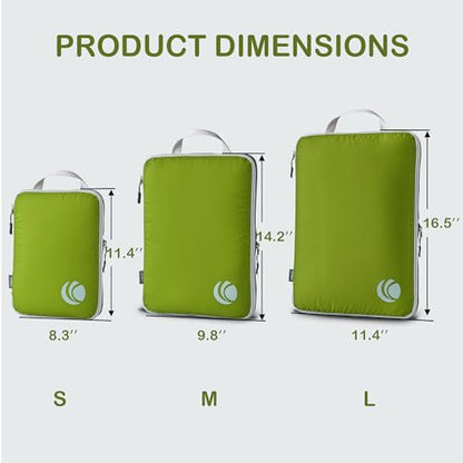 Cipway Compression Packing Cubes (3 Piece,Green) - color: Green, size: 3PCS