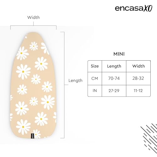 Encasa XO Ironing Board Cover and Pad, Thick Felt 28"x12" - color: Daisy Beige, size: Mini (28"x12")