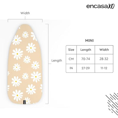 Encasa XO Ironing Board Cover and Pad, Thick Felt 28"x12" - color: Daisy Beige, size: Mini (28"x12")