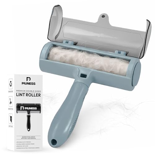 Reusable Pet Hair Remover Roller – Heavy Duty Lint Roller for Dog & Cat Hair – No Sticky Sheets, Eco-Friendly Hair Remover for Furniture, Couch, Carpet, Car, Rugs & Bedding (Gray) - color: Gray