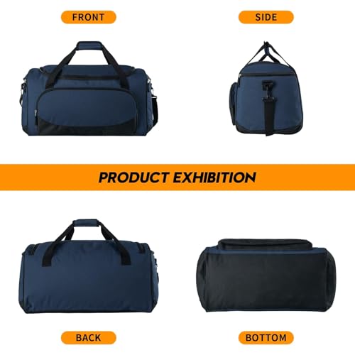 Uarition Gym Bag for Men & Women - 50L Large Travel Duffle Bag, Navy Blue - color: Navy Blue