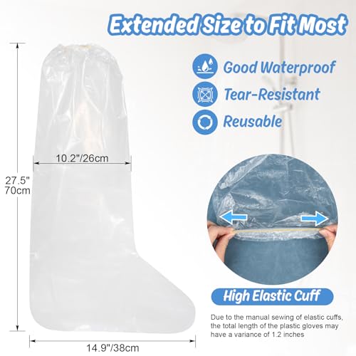 RAINFLOW 6PCS Waterproof Foot Cover for Shower - Cast Covers for Shower Leg - size: Foot Cover