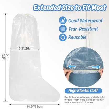 RAINFLOW 6PCS Waterproof Foot Cover for Shower - Cast Covers for Shower Leg - size: Foot Cover