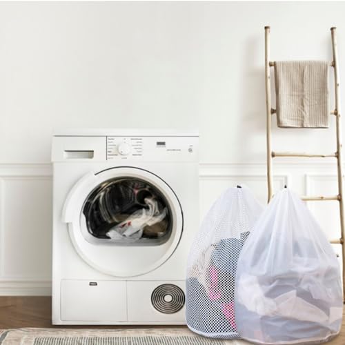 Mesh Laundry Bags with Adjustable Single Shoulder Straps 24" x 32" Sturdy Nylon Material Laundry Liners with Drawstring Closure for College, Dorm and Apartment(6PCS-XXLarge) - size: 6PCS-XXLarge