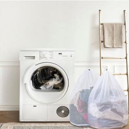 Mesh Laundry Bags with Adjustable Single Shoulder Straps 24" x 32" Sturdy Nylon Material Laundry Liners with Drawstring Closure for College, Dorm and Apartment(6PCS-XXLarge) - size: 6PCS-XXLarge