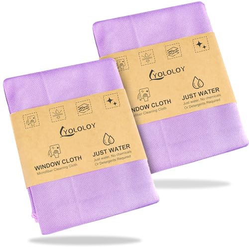 Norwεx Basic Package Window Cloth 2-Pack Just water without leaving streaks - color: Window Cloth(2 Pack Purple)