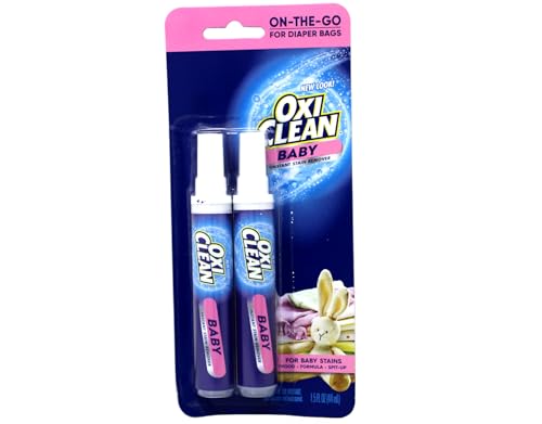 OxiClean Baby Instant Stain Remover Pen Twin Pack, 0.75 oz Each, On-the-Go for Diaper Bags, Gentle Formula for Baby Clothes, Food Formula and Spit-Up Stains, Travel-Friendly - size: Twin Pack