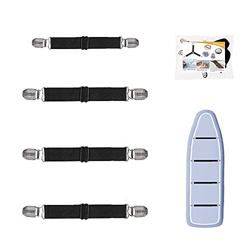 4Pcs Adjustable Crisscross Fitted Sheet Band Straps Grippers Suspenders (4pcs-Black) - color: 4pcs Black