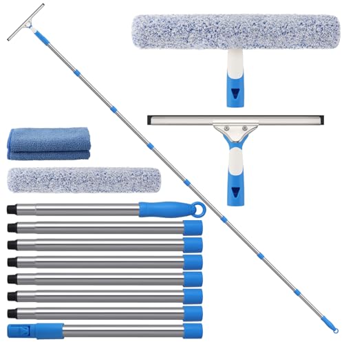 Mitclear 10 Feet Long Squeegee Window Cleaner Tool for Outdoor High Windows - size: 10 feet