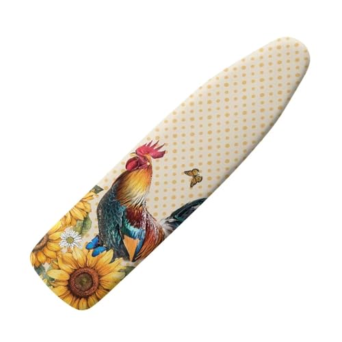 Chicken Sunflower Ironing Board Cover and Pad Standard Size Iron Board Protective Stretchy Cover 15x 54 Ironing Board Covers Built in Ironing Board Sleeve with Elastic Edge Home Decor - color: Chicken Sunflower