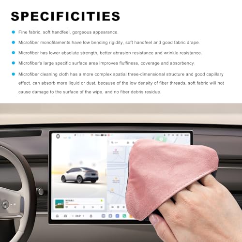 Ohleats Car Screen Cleaner, Microfiber Cleaning Pad - color: Pink&Gray,1Pcs