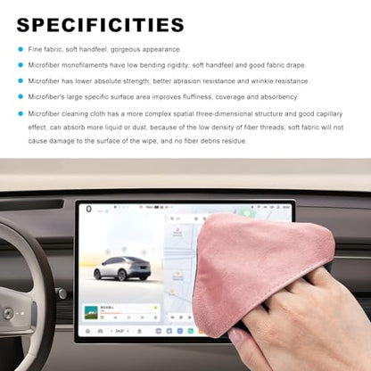 Ohleats Car Screen Cleaner, Microfiber Cleaning Pad - color: Pink&Gray,1Pcs