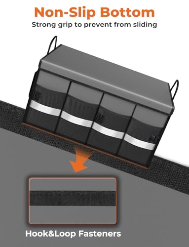 Oasser Car Trunk Organizer with Foldable Soft Lid, 55L 3 Compartments Grey - color: Grey, size: Standard