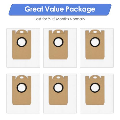 (6 Pack) T20+ Replacement Dust Bags Compatible With Airrobo T20+ Robotic Vacuum Cleaner, Accessories Kit, Large Capacity, Vacuum Bags - color: T20+ Dust Bags(6 Pieces)