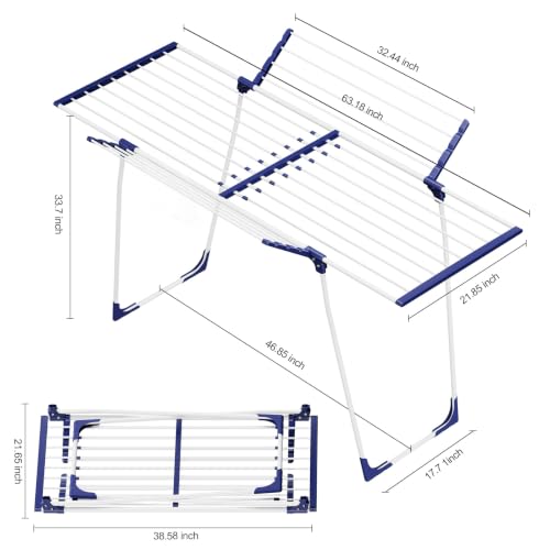 APEXCHASER Clothes Drying Rack, Drying Rack Large Space with 2 Wings - style: 2 Wings