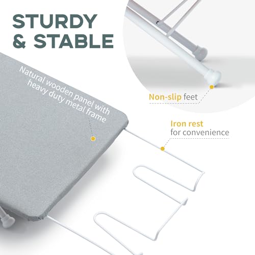 RAINHOL Portable Mini Tabletop Ironing Board 32"x12" - color: Gray, size: Solid Wood