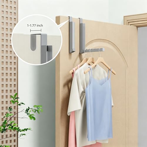 Over the Door Hanger, 2 Pack Foldable Over Door Drying Rack for Laundry - color: Gray