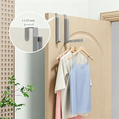 Over the Door Hanger, 2 Pack Foldable Over Door Drying Rack for Laundry - color: Gray