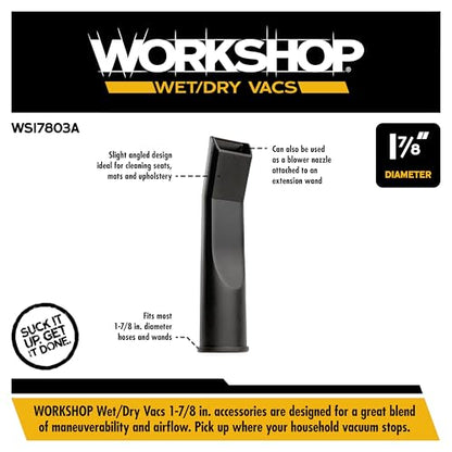 WORKSHOP Wet/Dry Vacs WS17803A 1-7/8-in. Car Nozzle Vacuum Attachment - size: 1-7/8"