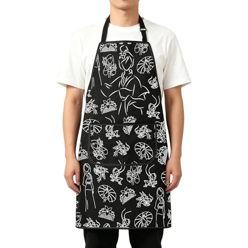 JXGZSO Cartoon Princess Themed Gift Princess Fans Merch Apron