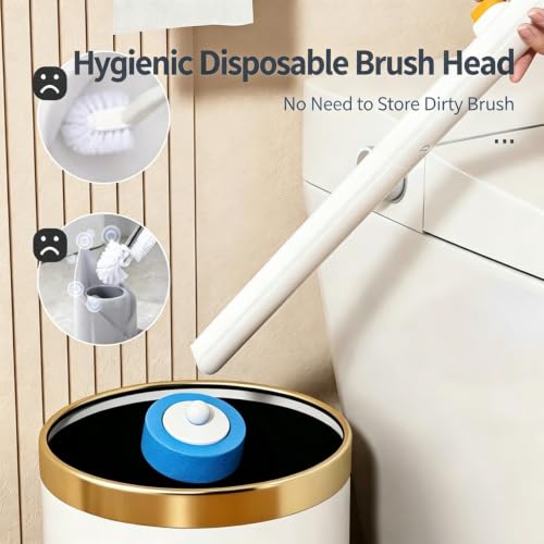 Disposable Toilet Wand Kit with 30 Refills,Wall-Mounted Holder & Storage Caddy,Toilet Brush for Deep Toilet Cleaning, Bathroom Accessories for Home, Dorm & RV(1 Wand+30 Refills) (31)