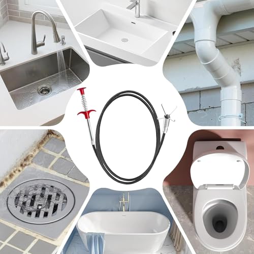 Drain Snake Hair Drain Clog Remover 33 Inch Flexible Grabber Claw Pick Up Reacher Tool - Gutter Cleaning Tools for Home Sink, Bathroom Tub,Drain, Toilet, Tight Spaces - style: 33 IN