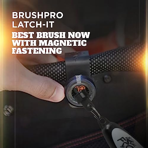 Frogger BrushPro Latch-It Golf Club Cleaner, Ergonomic Grip and Latch-it Magnet - Professional Golf Club Brush and Groove Cleaner for Golfers - color: Gray
