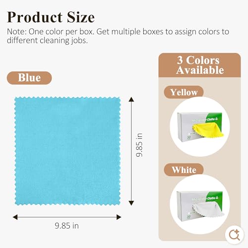 30 Pack Microfiber Cleaning Cloths, Dish Towels for Kitchen, Car, Bathroom - color: Blue