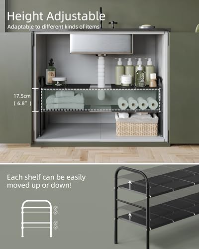 Under Sink Organizers and Storage,Expandable under cabinet organizer Shelf - size: 8 Panels