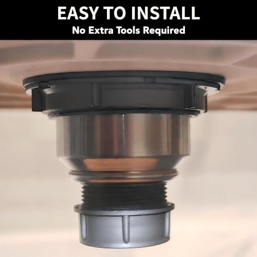 Kitchen Sink Drain Assembly Kit, 3-1/2 Inch Brushed 304 Stainless Steel Basket Strainer with Deep Removable Basket, Stopper & Cover Lid, Fits Standard Kitchen Sinks - color: Brushed