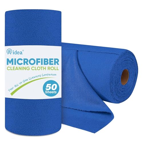 AIDEA Microfiber Cleaning Cloth Roll-50PK, Reusable Paper Towels 11.5×11.5" - color: Dark Blue