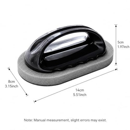 Magic Diamond Sponge Scrubber, Handle Cleaning Sponge, Black - color: Black