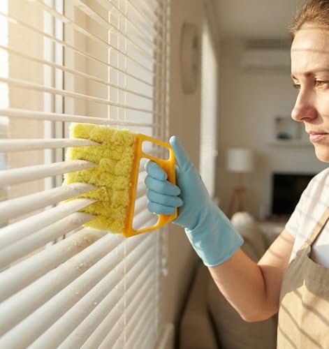 2 Pcs Blind Cleaner Tool, 7 Finger Blind Duster for Wood Blinds Microfiber