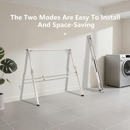 95 inches Foldable Clothes Drying Rack, Stainless Steel Indoor Outdoor Use - size: 95