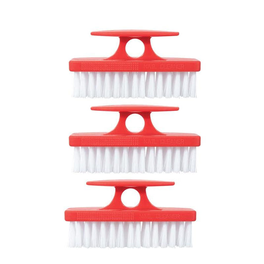 Nail Brush for Cleaning Fingernails, Nail Scrubber Brush, Toe Foot Hands Fingernail Brush Cleaner- Small Scrub Brush- All-Purpose Stiff Cleaning Brush (3 Pack, Red) - color: Red, size: 3 Pack
