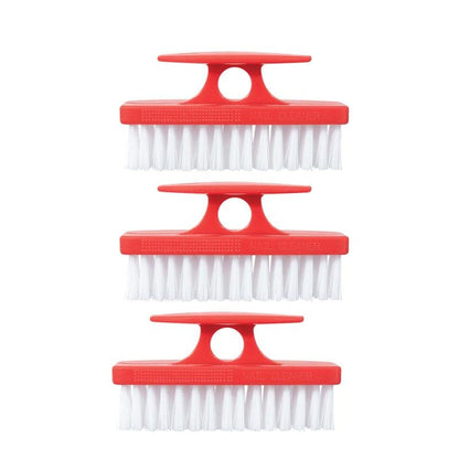 Nail Brush for Cleaning Fingernails, Nail Scrubber Brush, Toe Foot Hands Fingernail Brush Cleaner- Small Scrub Brush- All-Purpose Stiff Cleaning Brush (3 Pack, Red) - color: Red, size: 3 Pack