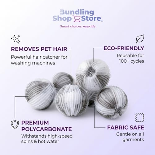 Pet Hair Remover for Laundry - 6 Pack Extra Large Reusable Laundry Balls