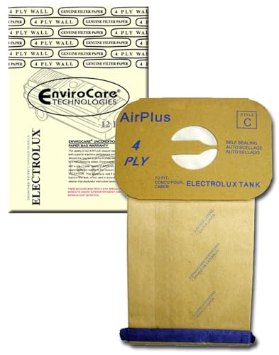 EnviroCare Replacement 4 Ply Filtration Vacuum Cleaner Dust Bags Designed to Fit Electrolux Canister Tank Style C 12 Bags
