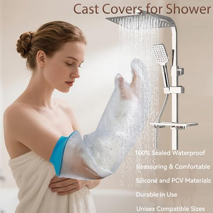 Cast Covers for Shower Arm – Waterproof Cast Cover Arm Adult, Comfortable Reusable Cast Protector for Shower Arm, Cast Bag – Ideal for Showering with Broken Arm, Bandages, After Surgery Wounds