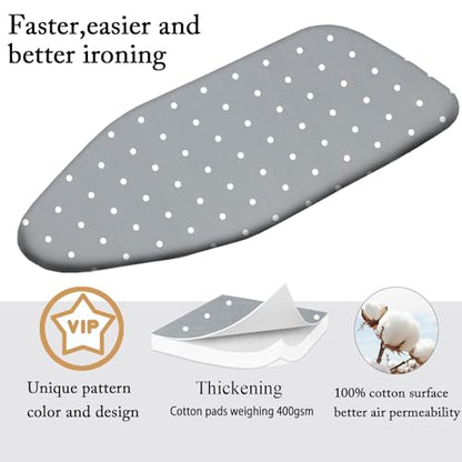 Small Ironing Board Cover Scorch Resistant, Table top Ironing Board Cover with Padding Heat Reflective Heavy Duty Pad (Gray dot, 12.5"x32") - color: Gray Dot