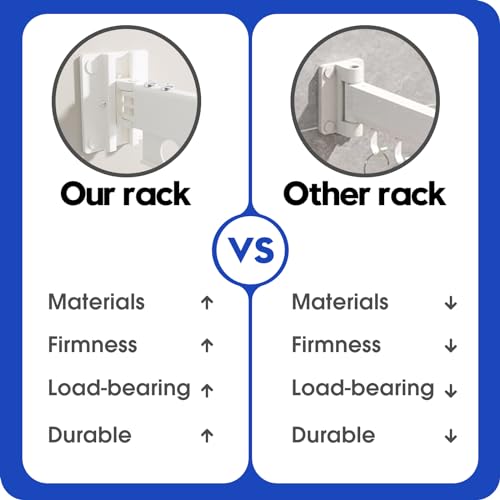 Clothes Drying Rack Foldable Wall Mounted Drying Rack 3 Fold White-Laundry Drying Rack Durable Clothing Racks for Hanging Clothes - color: Tri-fold White